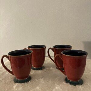 Denby Langley "Harlequin" Footed Mugs Set of (4)
